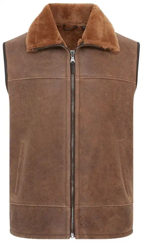 Aviator Shearling Bomber Gilet - Ambler