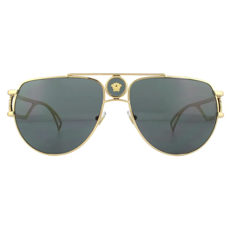 Aviator Gold Grey Sunglasses - Versace