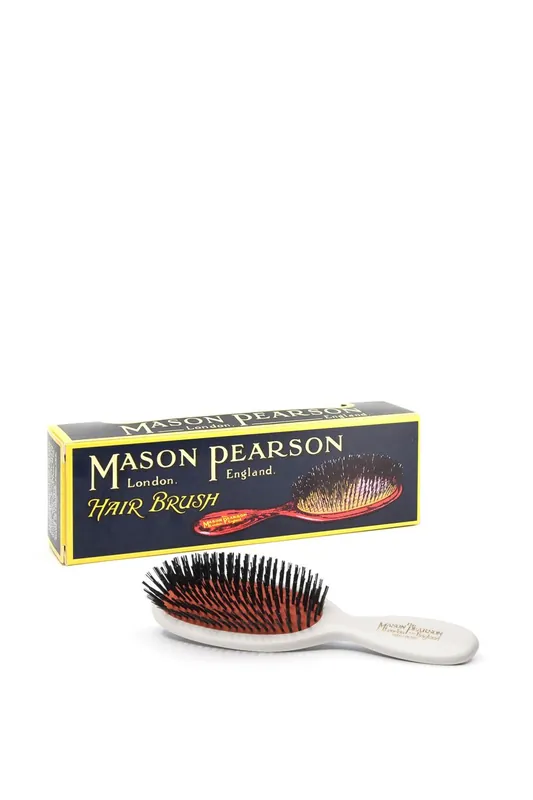 Pocket Pure Bristle Hair Brush White - Mason Pearson