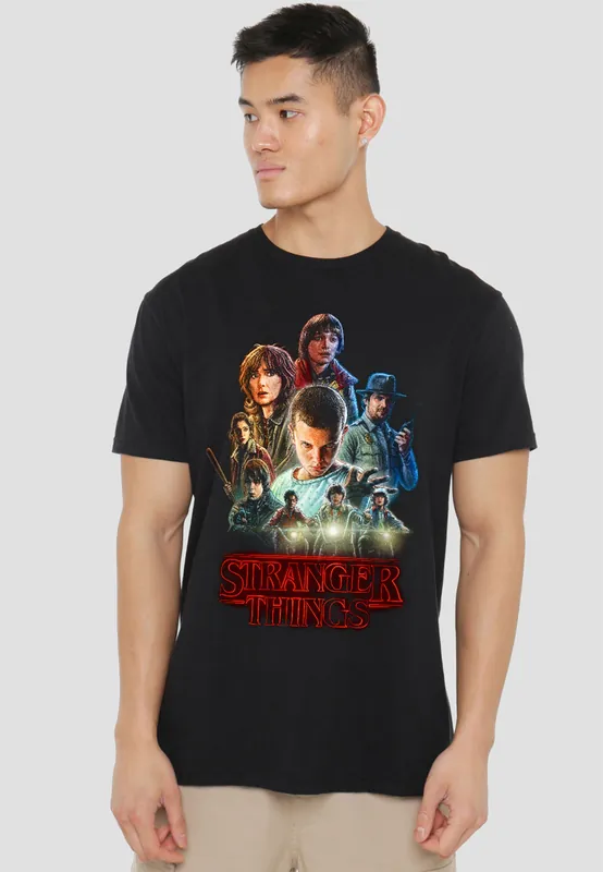 Stranger Things Season One Poster T-Shirt, Black