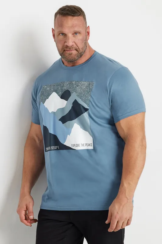 Abstract Mountain Print T-Shirt