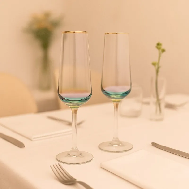 Set of 2 Rainbow Champagne Glass - Hestia