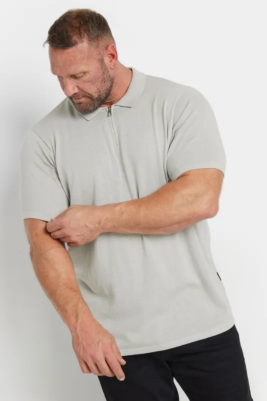 Knitted Short Sleeve Zip Polo Shirt - BadRhino