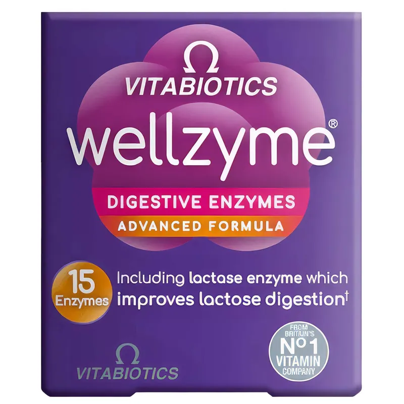 Wellzyme Digestive Enzymes Advanced Formula Capsules x 60 - Vitabiotics