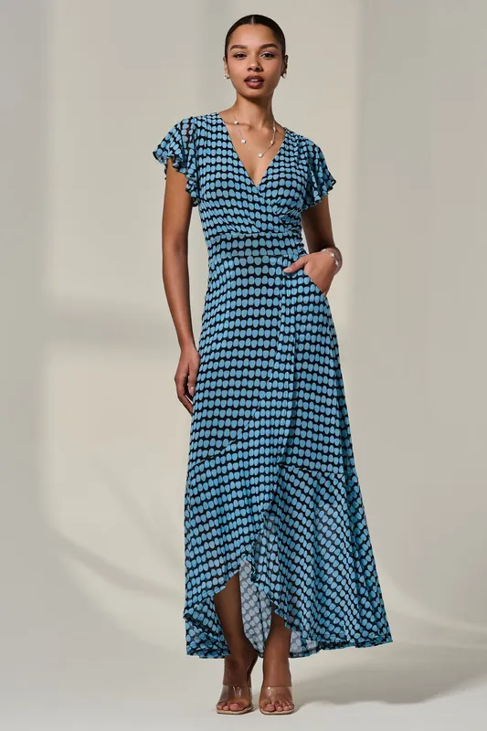 Printed Mesh Maxi Dress - Jolie Moi