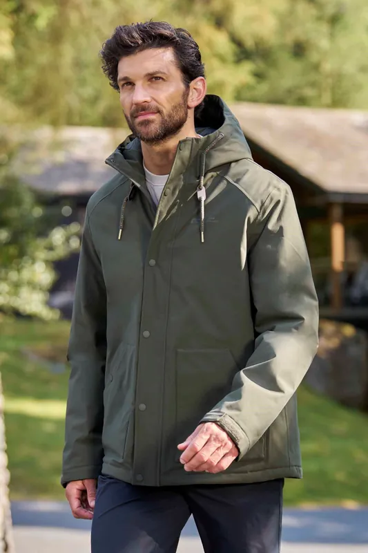 Oak' Warm Waterproof Padded Full Zip Thermal Lined Outdoor Jacket - Mountain Warehouse