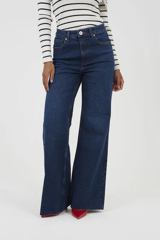 Mid Rise Wide Leg Jeans - Brave Soul