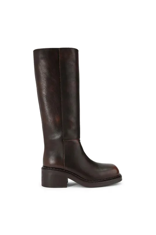 Davos Dark Brown' Leather Boots - STEVE MADDEN