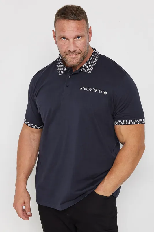 Jacquard Print Collar Polo Shirt - BadRhino