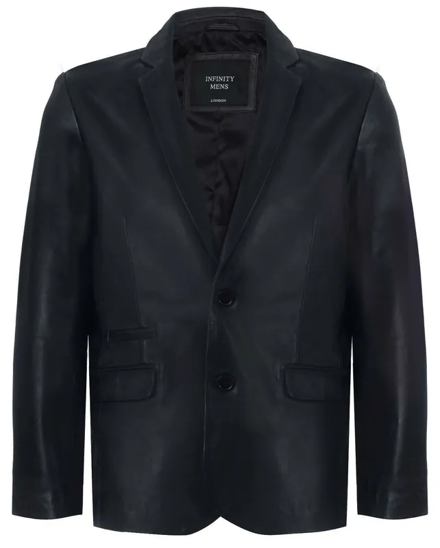 Jacket Leather Blazer Soft Italian Fitted Coat - Infinity Leather