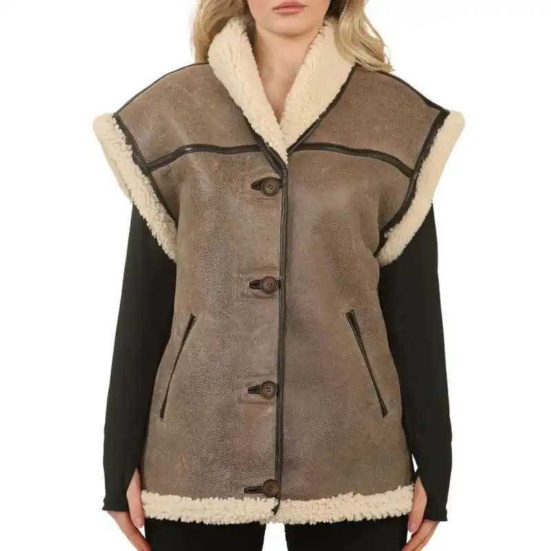 Shearling Leather Gilet - TruClothing