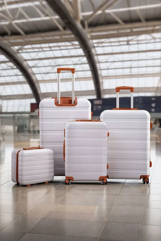 4PCS Color-Block Lockable Travel Suitcase Set
