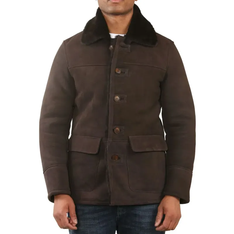 Shearling Sheepskin Car Coat - TruClothing
