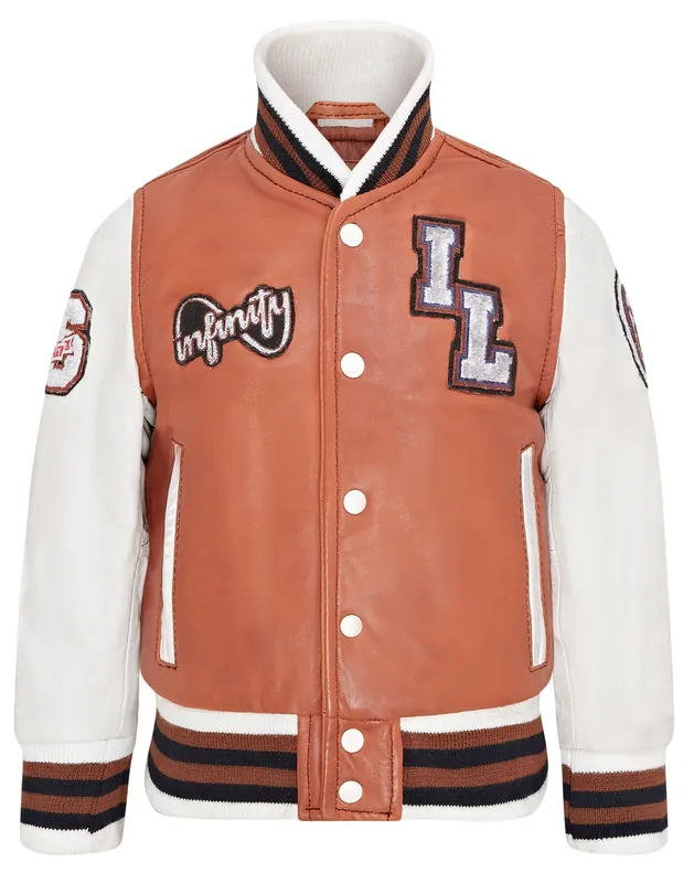 Letterman Leather Varsity College Bomber Jacket - Infinity Leather