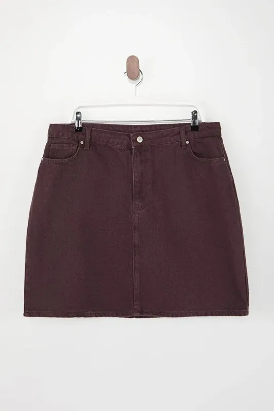 High Waist A-Line Mini Skirt with Pocket Detail
