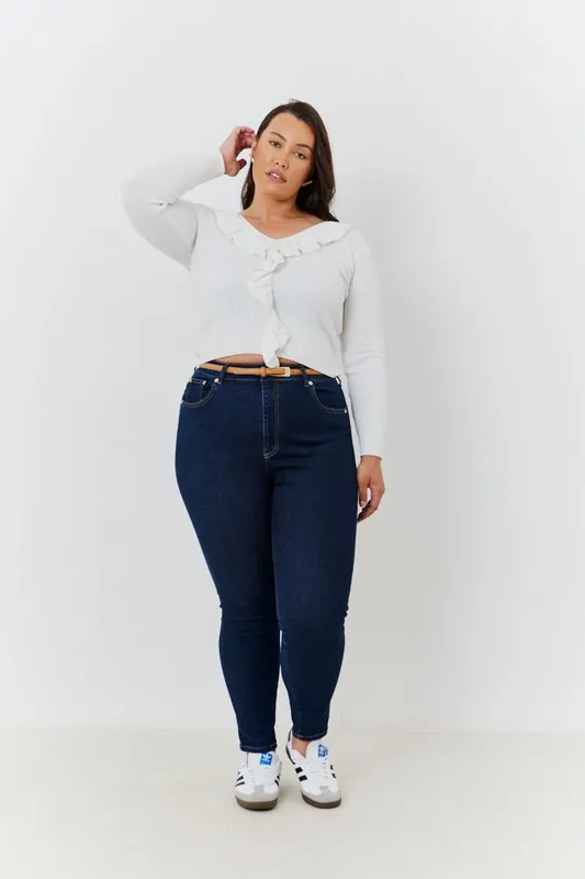 Blue Skinny Leg Stretch Fit Jeans - In The Style