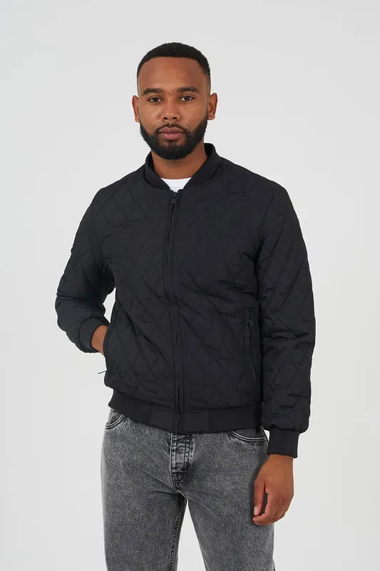 Diamond Quilted Bomber Jacket - Brave Soul