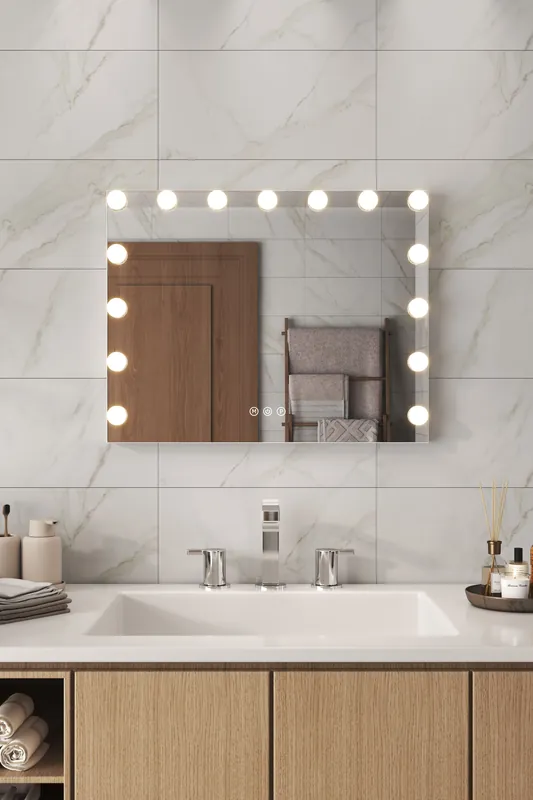 Makeup Mirror with Lights,3 Lighting Modes & Touch Screen Control,Tabletop and Wall Mirror For Home - Living and Home