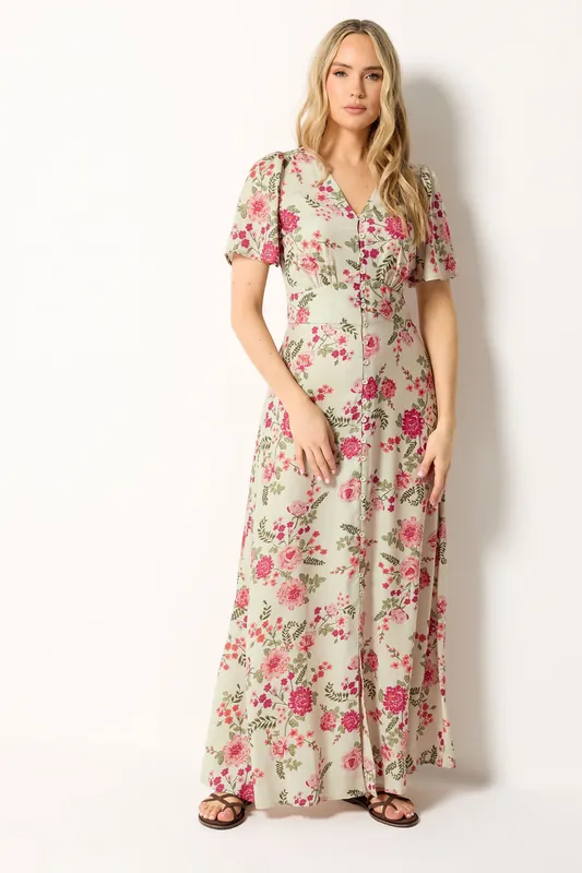 Tall Floral Satin Maxi Dress - Long Tall Sally