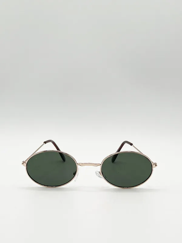 Retro Round Sunglasses in Gold - SVNX