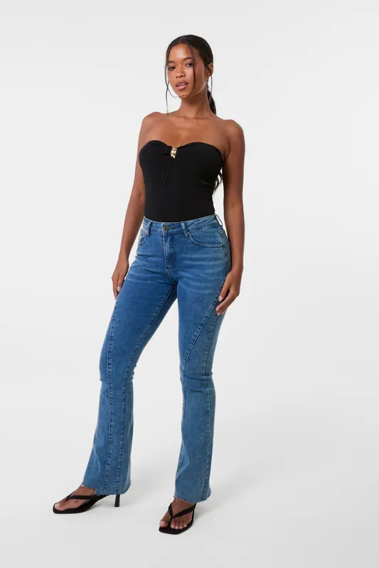 Black Gold Detail Bodysuit - Pink Vanilla