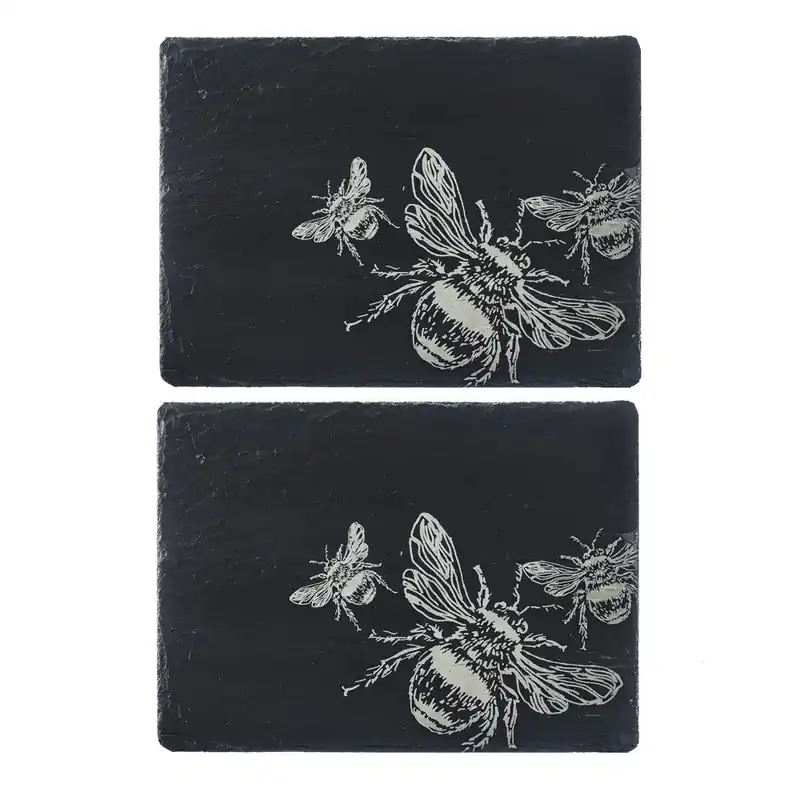 2 Slate Place Mats - Bee