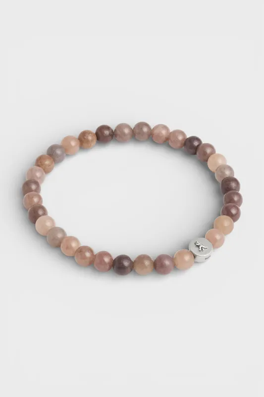 Signature Jade Bead Stretch Bracelet Brown - Coach