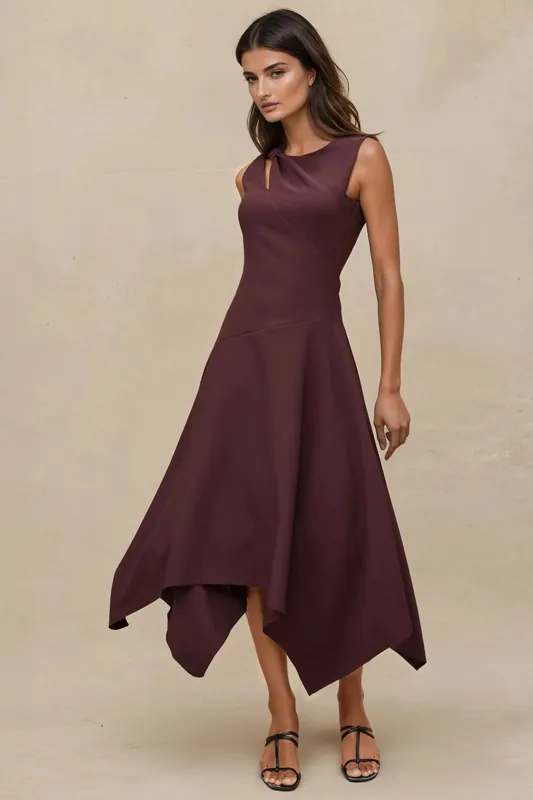Cut Out Detailed Midi Dress - Hiccup