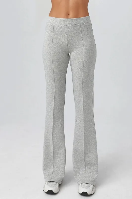 Ribbed Elastic Flare Pants - Busem