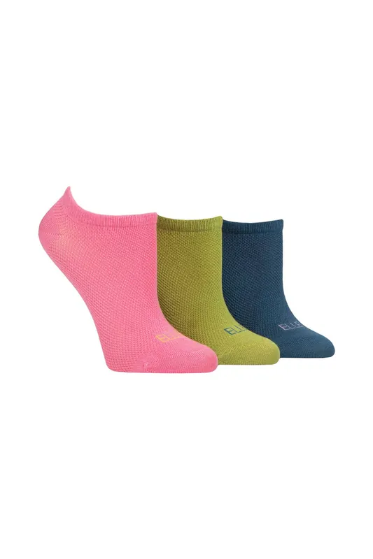 3 Pair Sport Mesh Bamboo No Show Socks - ELLE