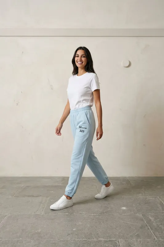 Mid-Waist Printed Cotton Lycra Joggers