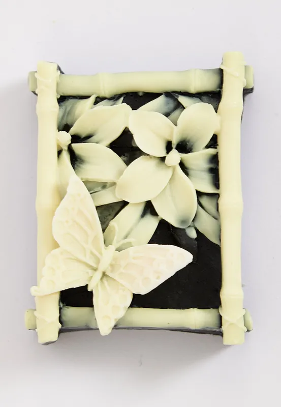 Bamboo Charcoal Butterfly Floral Soap - Liquorish