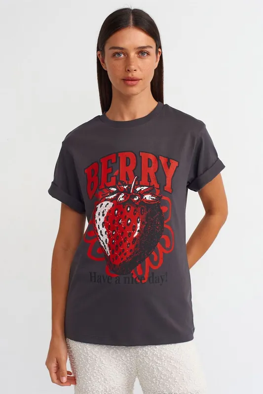 Women's Cotton Printed Crew Neck T-Shirt