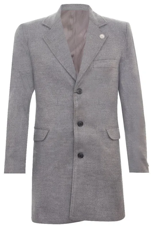 Long Wool Slim Fit Overcoat - Infinity Leather