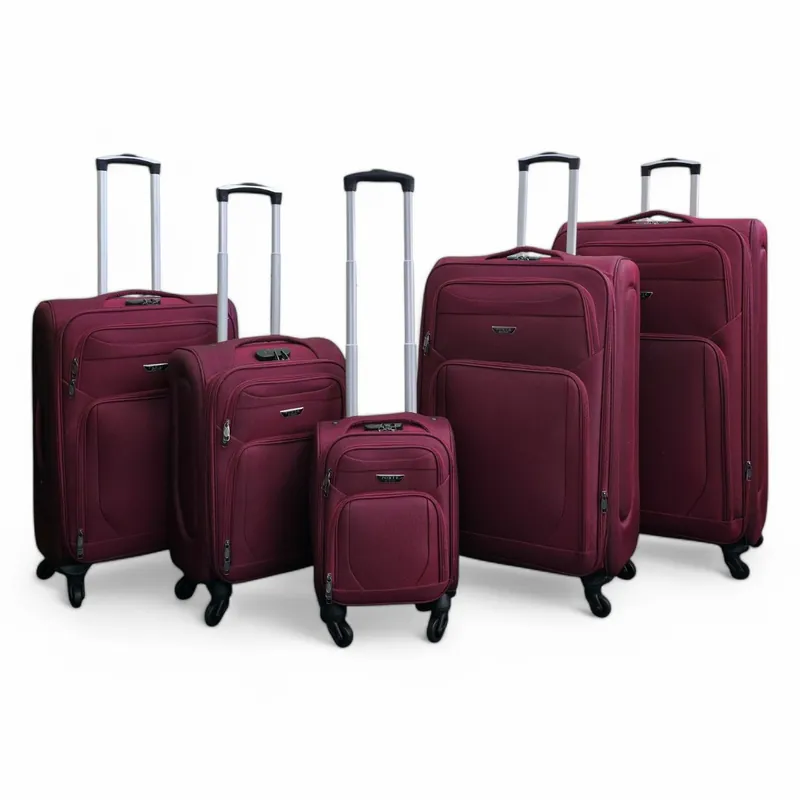 Soft Shell Lightweight Nylon Suitcase Set 4 Wheel Travel Case Holiday Bags - Infinity Leather