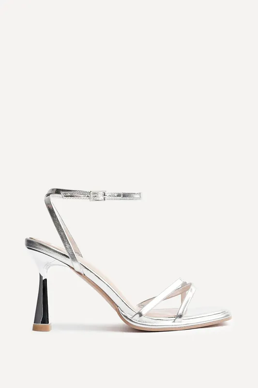 Verve Silver Crossover Stiletto Heel - Linzi
