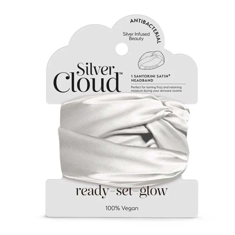 Satin+ Headband Santorini White - Silver Cloud