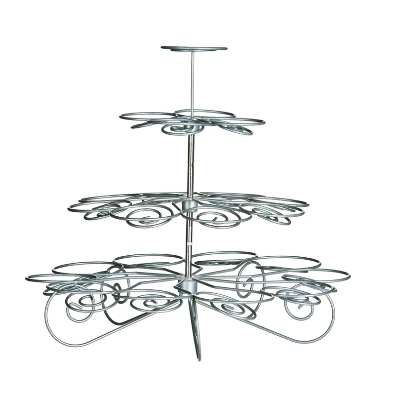4 Tier Silver Wire 23 Cups Cupcake Stand - Orsina