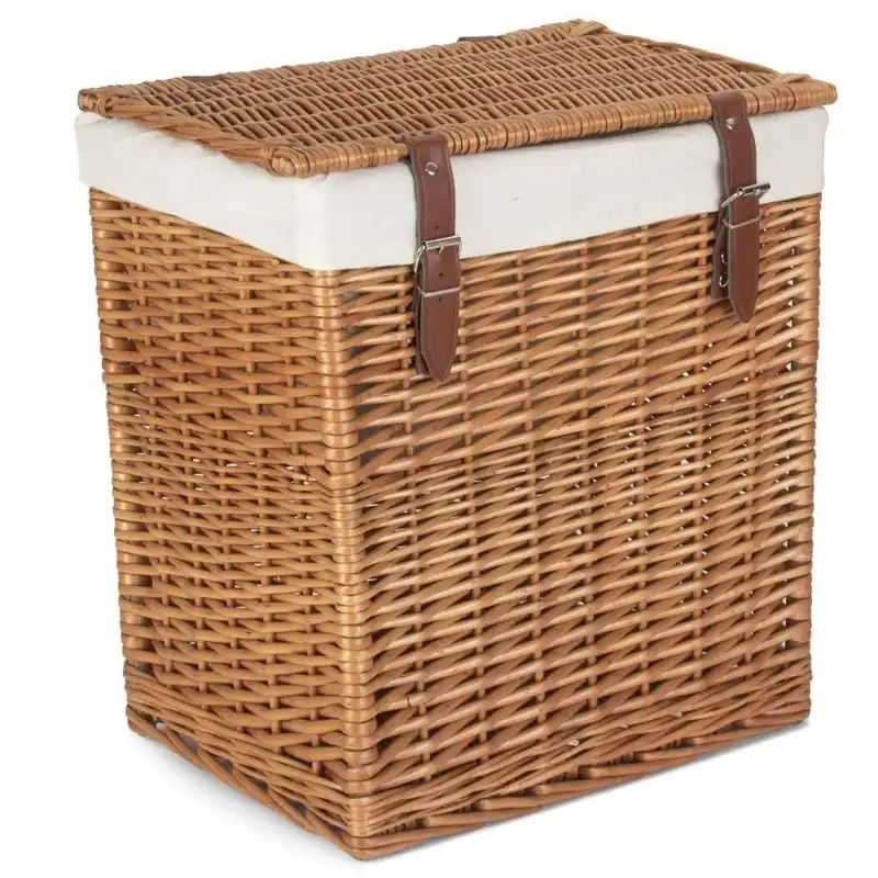 Cotton Lined Boutique Double Steamed Laundry Basket - Red Hamper