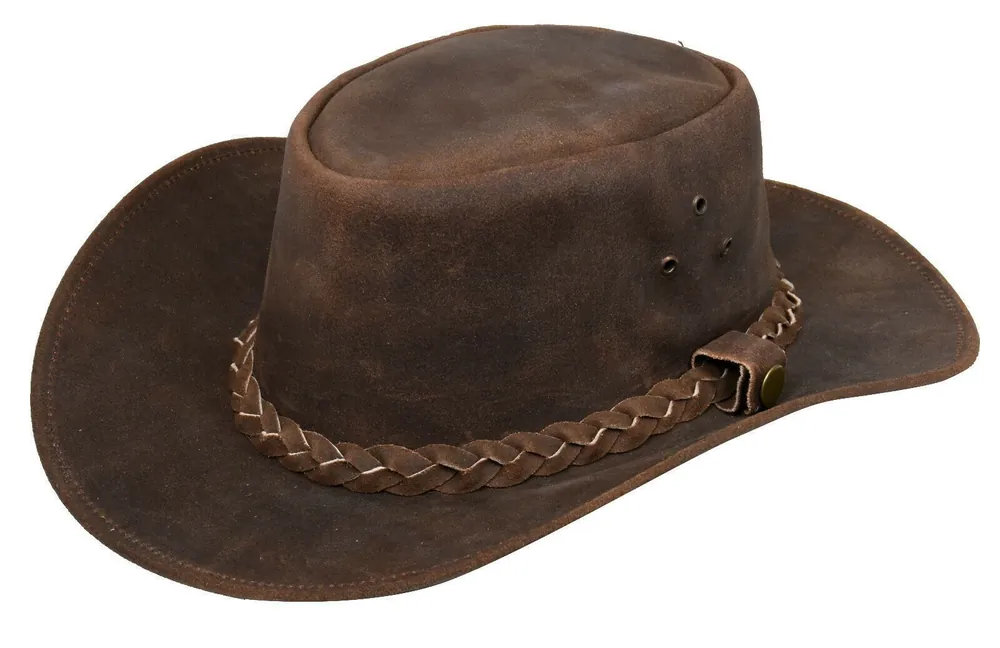 Cowboy Outback Real Vintage Leather Aussie Bush Hat - Infinity Leather