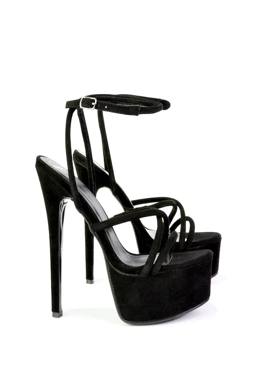 Maia' Strappy Ankle Strap Party Statement Stiletto High Heel Shoes - XY London