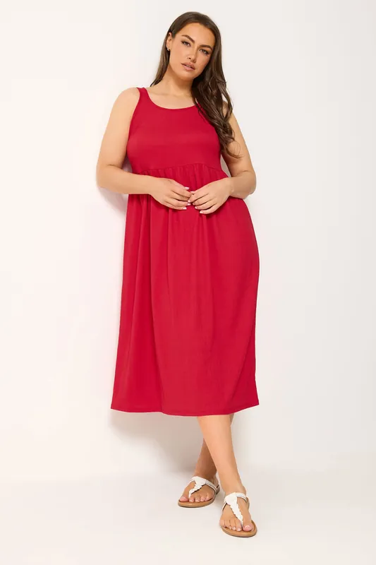 Textured Smock Midi Dress - Yours