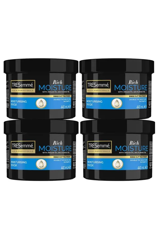 Moisture 'Rich Mask' Enriched with Argan Oil and Almond Oil, 4 Pack of 440ml - Tresemme