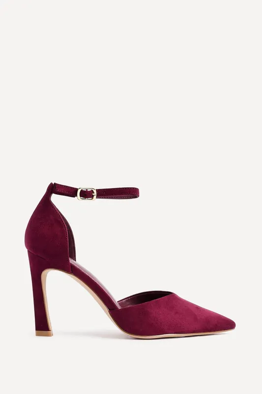 Moira Burgundy Faux Suede V Cut Court Heel - Linzi