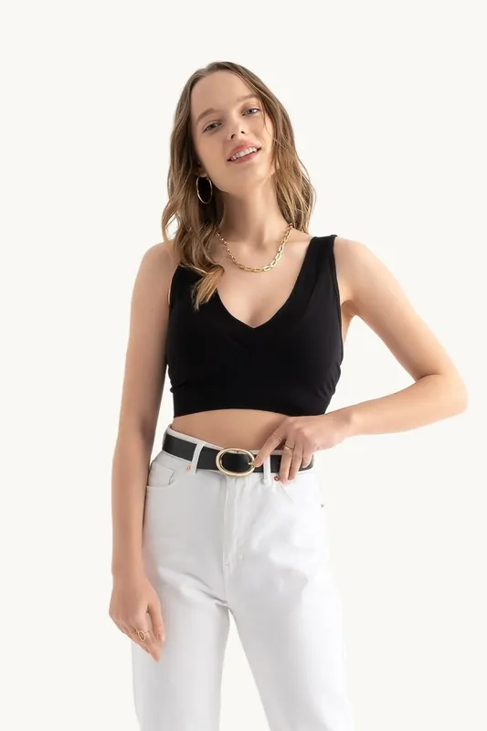 Deep V Neck V back Bralette Top - Hiccup