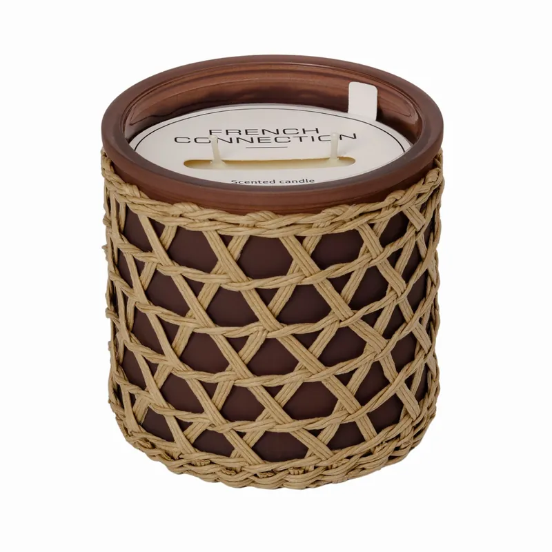 Woven Rattan Black Cherry & Cedarwood Candle – Long-Lasting Luxury Gift