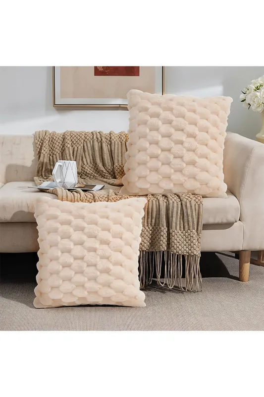 2Pcs Cozy Soft Plush Throw Pillow Cushion Covers - Living and Home