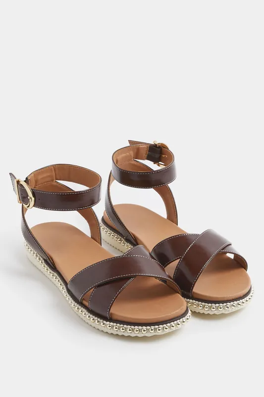 Cross Over Strap Sandals In Wide E Fit - Yours