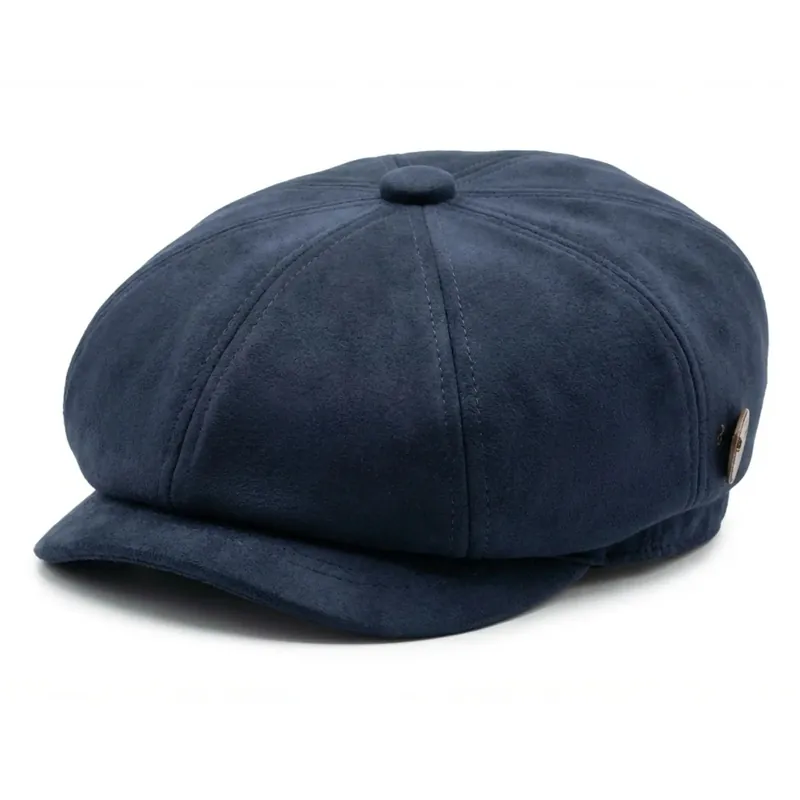 Suede Newsboy Cap Vintage 8-Panel Gatsby Baker Boy Hat