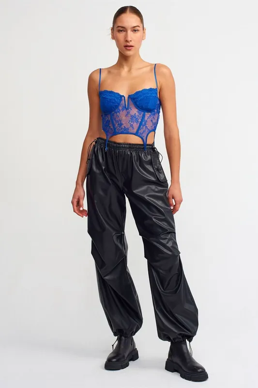 Women’s Faux Leather Jogger Pants - Dilvin